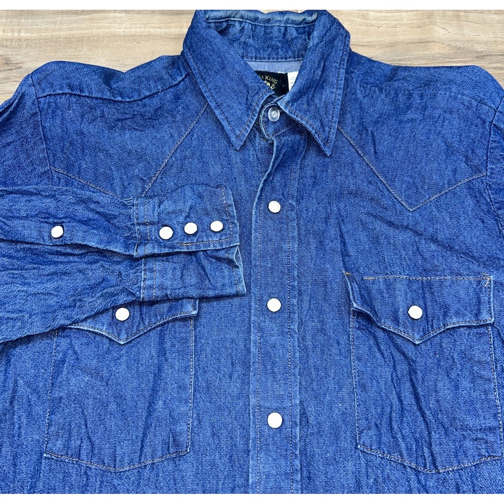 Vintage Saddle King Western Denim Button Up